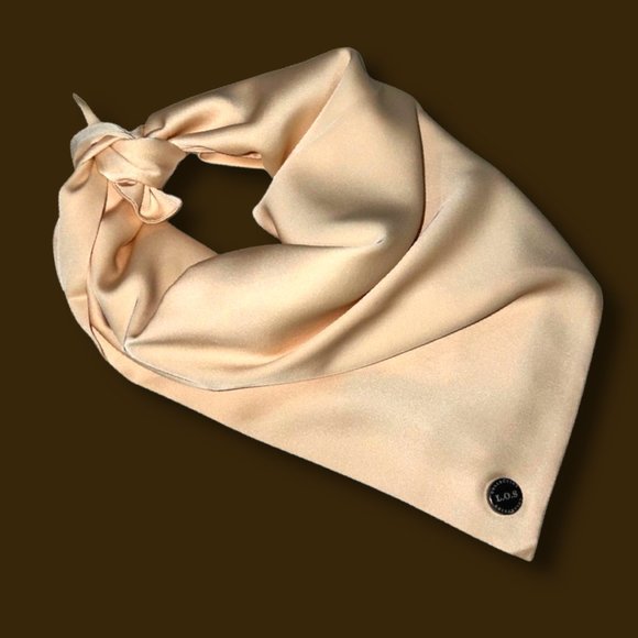 SILK SQUARE SCARF GOLD - Picture 2 of 7